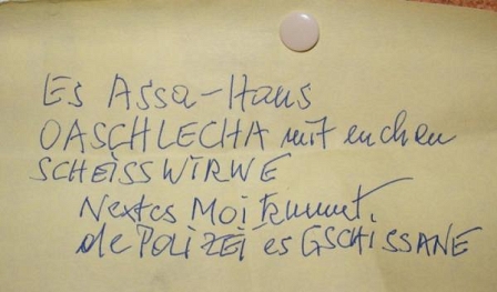 © marc carnal In Wiener Mundart verfasste Beschwerde über eine Party