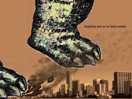 © Armin Buchgraber Godzillas Fuß, der Hochhäuser zerstampft