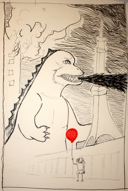 © JOhannes Gnong Gezeichneter Godzilla