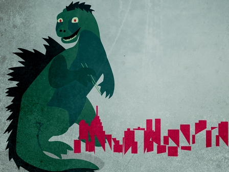 © Kerstin Sterl Gezeichneter Godzilla