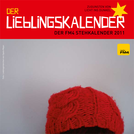 © Spela Majer cover vom fm4 stehkalender 2011 grauer hintergrund rote wollmuetze rechts unten