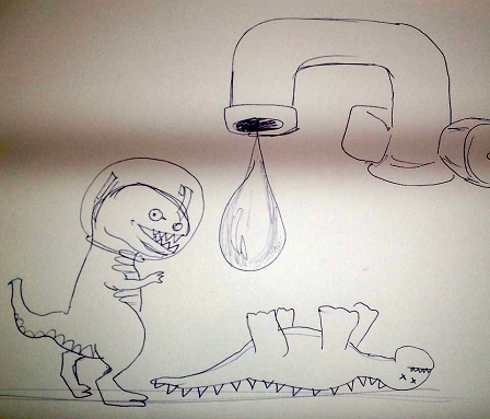 © Beta Zweipunkteins Dinosaurier, Wasser
