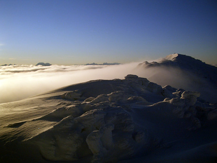 Coulds viewn from the top of a mountain