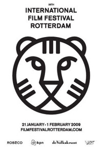 Gezeichneter Tigerkopf am Plakat des Filmfestivals Rotterdam