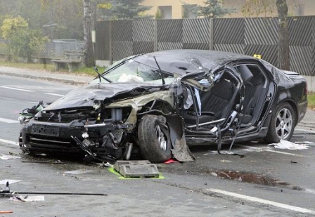 Das Autowrack in dem Jörg Haider verunglückt ist