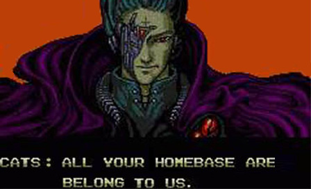 Eine Grafik eines Androiden und dem Text "All Your Homebase Are Belong To Us".