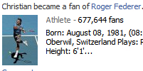 Facebook Ausschnitt Roger Federer