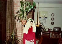 Riem Higazi, age 10, wearing traditional Egyptian head scarf.