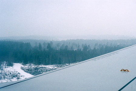 verschneite Winterlandschaft aus der vogelperspektive - Stockholm Anflug