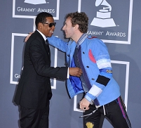 Jay-Z und Chris Martin von Coldplay bei der Grammy Verleihung 2009