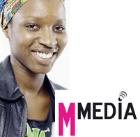 © M-Media Eine junge, lachende, schwarze Frau