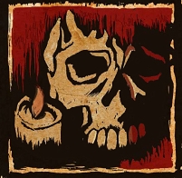 Totenkopf mit Kerze aus dem Artwork von Wrath