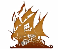 Gezeichnetes Piratenschiff; Logo von "The Pirate Bay"