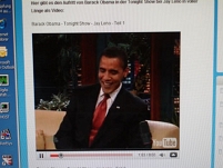 © blumenau Und wieder Obama bei Leno, diesmal allein im Bild.
