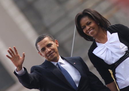 Barack and Michelle Obama in Prague