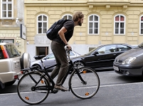 Ein Radweg in der Wiener Berggasse