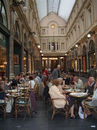 a cafe in a brussels gallery