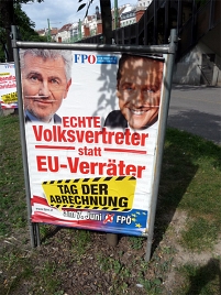 FPÖ-Plakat zur EU-Wahl: "Echte Volksvertreter statt EU-Verräter"