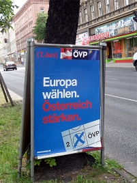 ÖVP-Plakat zur EU-Wahl: Europa wählen. Österreich stärken.