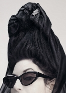 © peter lippmann sonnebrille, turmfrisur und neugierige nase. diane pernet