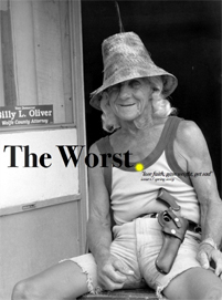 © The Worst Cover von The Worst: ein sehr alter Mann mit Sonnenhut und Revolver am Gürtel