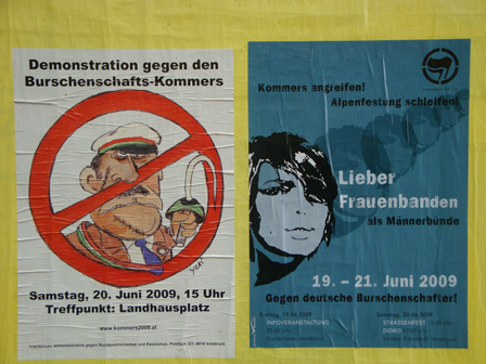 Plakate für Demo gegen Burschaschafterkommers