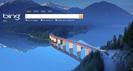 Screenshot der neuen Suchmaschine bing