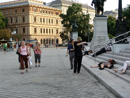 Passanten beim Flashmob