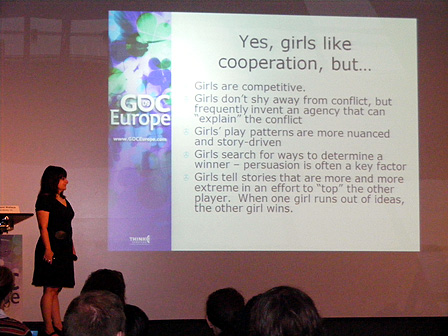 Ein Powerpoint-Slide zum Thema "Woman and Games".