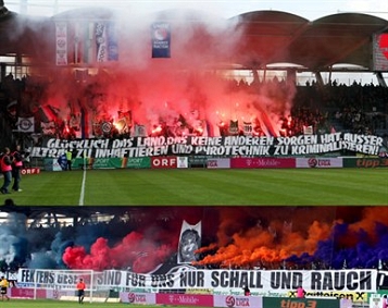 Ultra-Aktionen zum Pyro-Thema