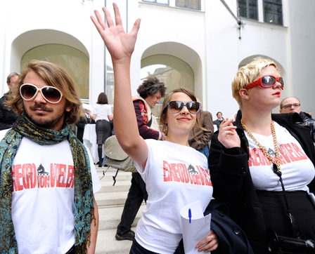 "Die Drei" VertreterInnen der protestierenden StudentInnen