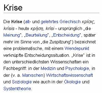 Wiki eintrag "krise"