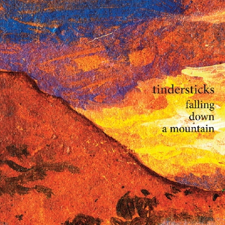 Cover der Platte "Falling down a mountain", gemalte Berglandschaft