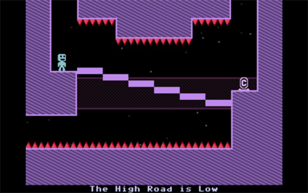 Bildschirmfoto aus dem Computerspiel "VVVVVV".