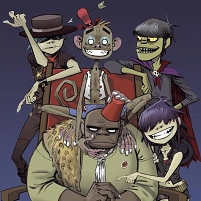 Comiczeichnung der Band Gorillaz