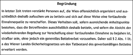 Novelle zum Wiener Sicherheitsgesetz