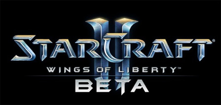 Logo des Beta-Test-Titelbildschirms des Computerspiels "StarCraft II".