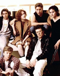 John Hughes und die Darsteller des Films "The Breakfast Club"