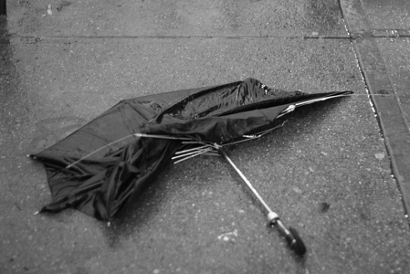 Regen, Brooklyn, Dead Umbrellas