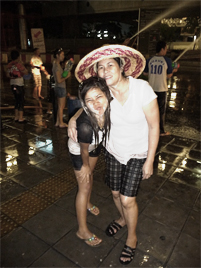 Young people celebrating Songkran in Bangkok