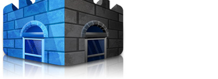 Das Logo von "Microsoft Security Essentials": Eine Comic-haft dargestellte Burg.