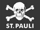 ein Totenkopf, darunter der Schriftzug "St. Pauli"