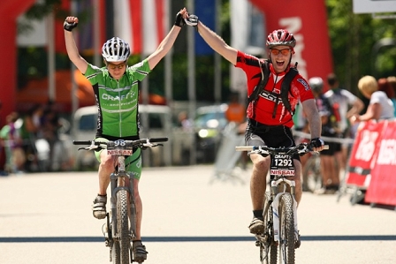 me crossing the finish line
