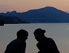 Silhouetten im Sonnenuntergang