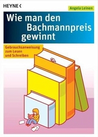 buchcover von wie man den bachmannpreis gewinnt illustration vier buecher kleine frau sitzt davor