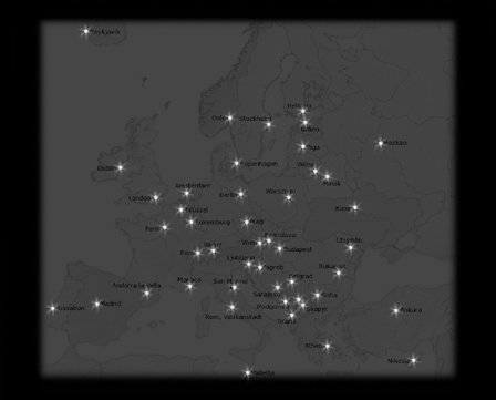 © Radio FM4 Europakarte mit Sternen