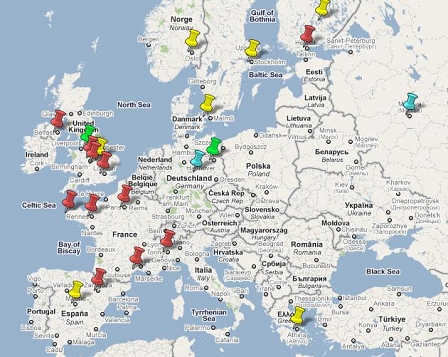 Karte der europäischen Open Government Data Initiativen.
