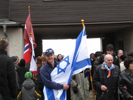 Outside the gates of Buchenwald 65 years to the day when his 2 grandfathers were liberated in April 1945