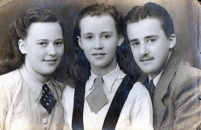 Kurt as a young man before the war with his two sisters, Margit and Edith