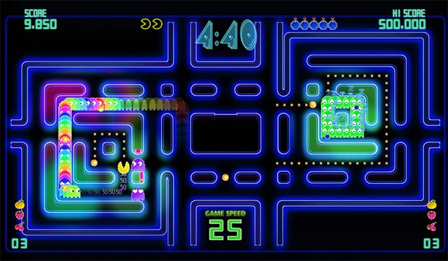 Ein Bildschirmfoto aus dem Videospiel "Pac-Man Championship Edition DX".